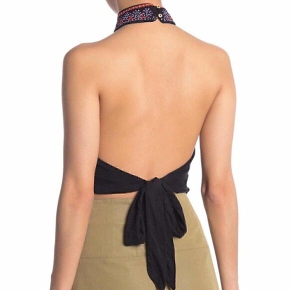 NEW Free People Goa Embroidered Tank Top Black - Picture 3 of 7